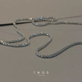 925 Silver Sparkling 18" Chain Necklace Women Wedding Party Jewelry