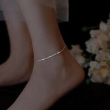 925 Silver Sparkling Diamond Anklet for Women Wedding Gift