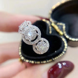 Pave Set Cubic Zirconia Wedding Bands Ring Silver Engagement Bridal