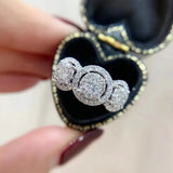 Pave Set Cubic Zirconia Wedding Bands Ring Silver Engagement Bridal