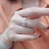 Pave Set Cubic Zirconia Wedding Bands Ring Silver Engagement Bridal