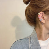 Colorful Oil Dripping Metal Ear Cuff for Women Girls