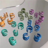 Colorful Oil Dripping Metal Ear Cuff for Women Girls