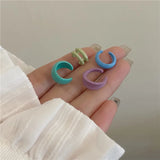 Colorful Oil Dripping Metal Ear Cuff for Women Girls