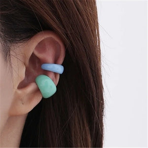 Colorful Oil Dripping Metal Ear Cuff for Women Girls