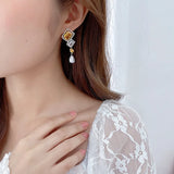 Yellow CZ Drop Earrings for Women Wedding Banquet Bride