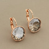 Rose 14mm Round Dangle Earrings - Gift for Her