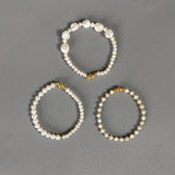 Natural Pearl Bracelet Gold-color Beads Freshwater Pearl Beaded Sets