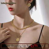Double Chain Round Necklace Hip Hop Sweater Chain Wedding Jewelry Gift