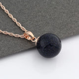 Rose Pendant Natural Stone 12mm Round Pendants Women Jewelry