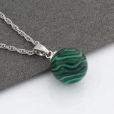 Rose Pendant Natural Stone 12mm Round Pendants Women Jewelry