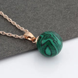 Rose Pendant Natural Stone 12mm Round Pendants Women Jewelry