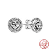 925 Sterling Silver Heart CZ Zircon Earrings for Women