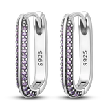 Galaxy Star Moon Zircon Hoop Earrings Silver Jewelry