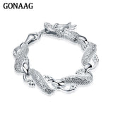 925 Silver Chinese Dragon Chain Bracelet Jewelry for Men and Women
