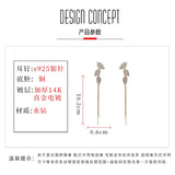 Diamond Leaves Tassel Earrings All-match Thin Earrings