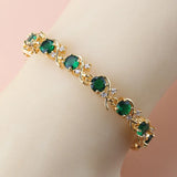 Nigerian Green CZ Crystal Bracelet For Women