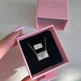Envelop Love Letter Silver Necklaces for Women