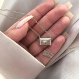 Envelop Love Letter Silver Necklaces for Women