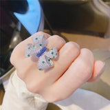 Butterfly Bowknot Zircon Bridal Wedding Ring