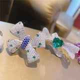 Butterfly Bowknot Zircon Bridal Wedding Ring
