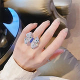 Butterfly Bowknot Zircon Bridal Wedding Ring