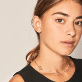 18k Mix Metal Zircon Choker Necklace Minimalist Women's Zircon