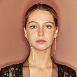 18k Mix Metal Zircon Choker Necklace Minimalist Women's Zircon