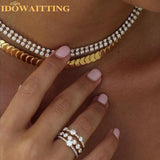 Moon Shaped Tennis Chain Bracelet for Women - Classic Jewelry