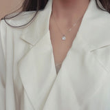 925 Silver Chain Diamond Zircon Clavicle Chain Necklace for Women