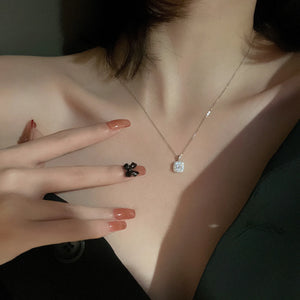925 Silver Chain Diamond Zircon Clavicle Chain Necklace for Women