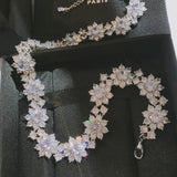 Silver CZ Choker Necklace for Women Wedding