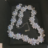 Silver CZ Choker Necklace for Women Wedding