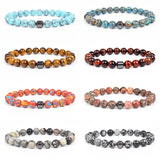 Men Bracelet Natural Stone Women Elastic Rope Beads Accessories