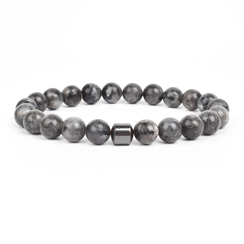 Men Bracelet Natural Stone Women Elastic Rope Beads Accessories