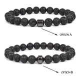 Men Bracelet Natural Stone Women Elastic Rope Beads Accessories