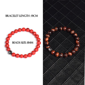 Men Bracelet Natural Stone Women Elastic Rope Beads Accessories