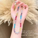 Multicolor CZ Chokers Necklace Engagement Bridal Jewelry