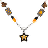 Orange Star Charm Necklace Hip Hop Punk Jewelry
