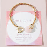 Women Link Chain Bracelets Stone Charm Heart Bracelet