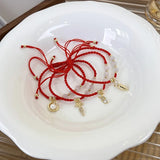 Red Rope Rabbit Carrot Pendant Charms Bracelet for Women