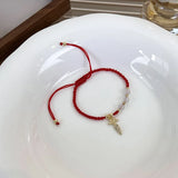 Red Rope Rabbit Carrot Pendant Charms Bracelet for Women