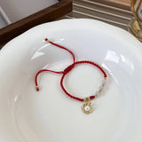 Red Rope Rabbit Carrot Pendant Charms Bracelet for Women