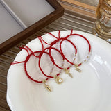 Red Rope Rabbit Carrot Pendant Charms Bracelet for Women