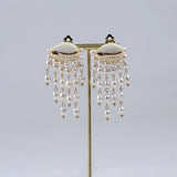 Elegant Rice Pearl Pendant Earrings