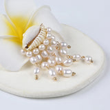 Elegant Rice Pearl Pendant Earrings