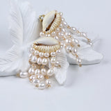 Elegant Rice Pearl Pendant Earrings