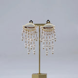 Elegant Rice Pearl Pendant Earrings