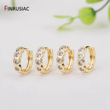 Zircon Rhinestone Hoop Earrings Plated Jewelry for Women