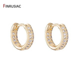 Zircon Rhinestone Hoop Earrings Plated Jewelry for Women